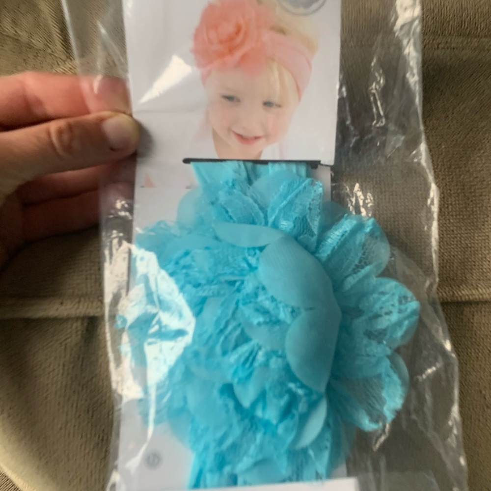🌻 Baby Bling Blue Flower Bow